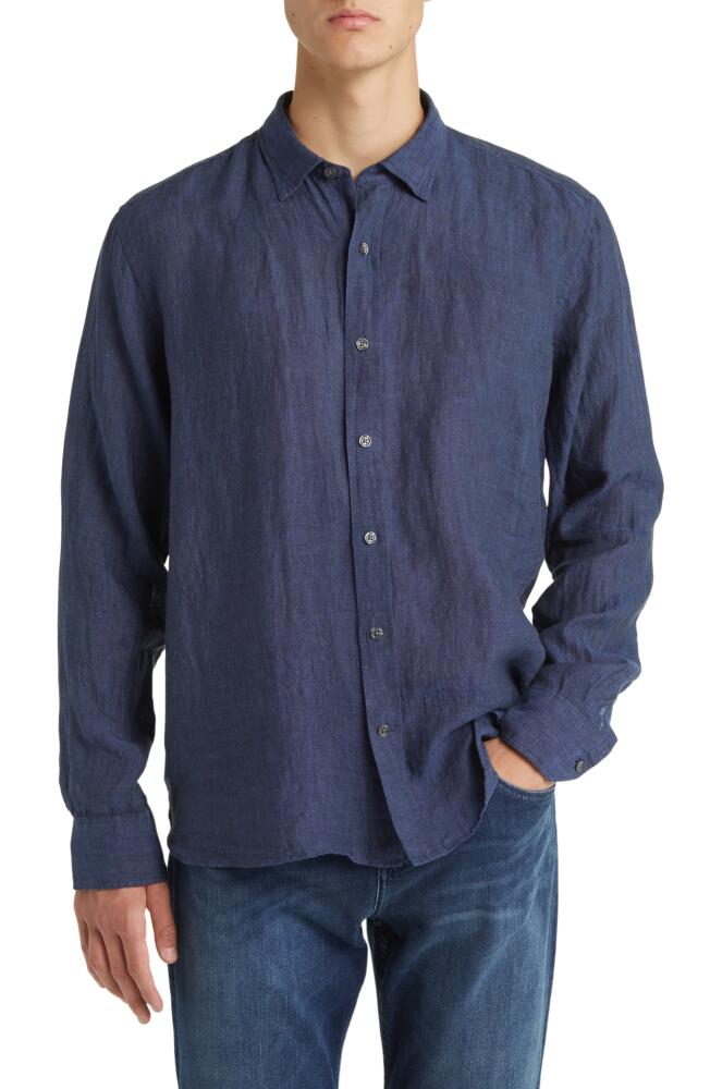 34 Heritage Linen Chambray Button-Up Shirt in Indigo Cover