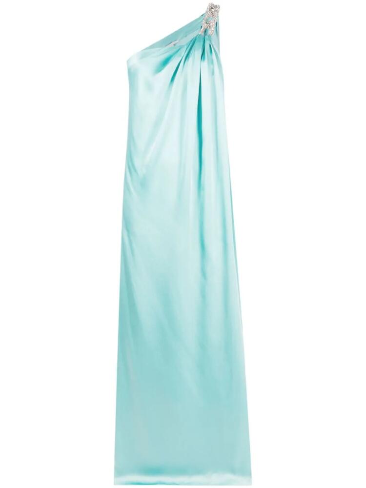 Stella McCartney one-shoulder chain-strap gown - Blue Cover