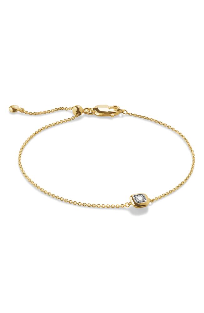 Monica Vinader Asscher Lab Created Diamond Pendant Bracelet in 18Ct Gold Vermeil /Diamond Cover