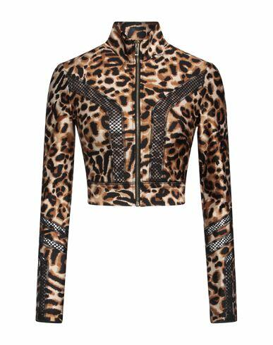 Just Cavalli Woman Sweatshirt Camel Polyester, Elastane Cover