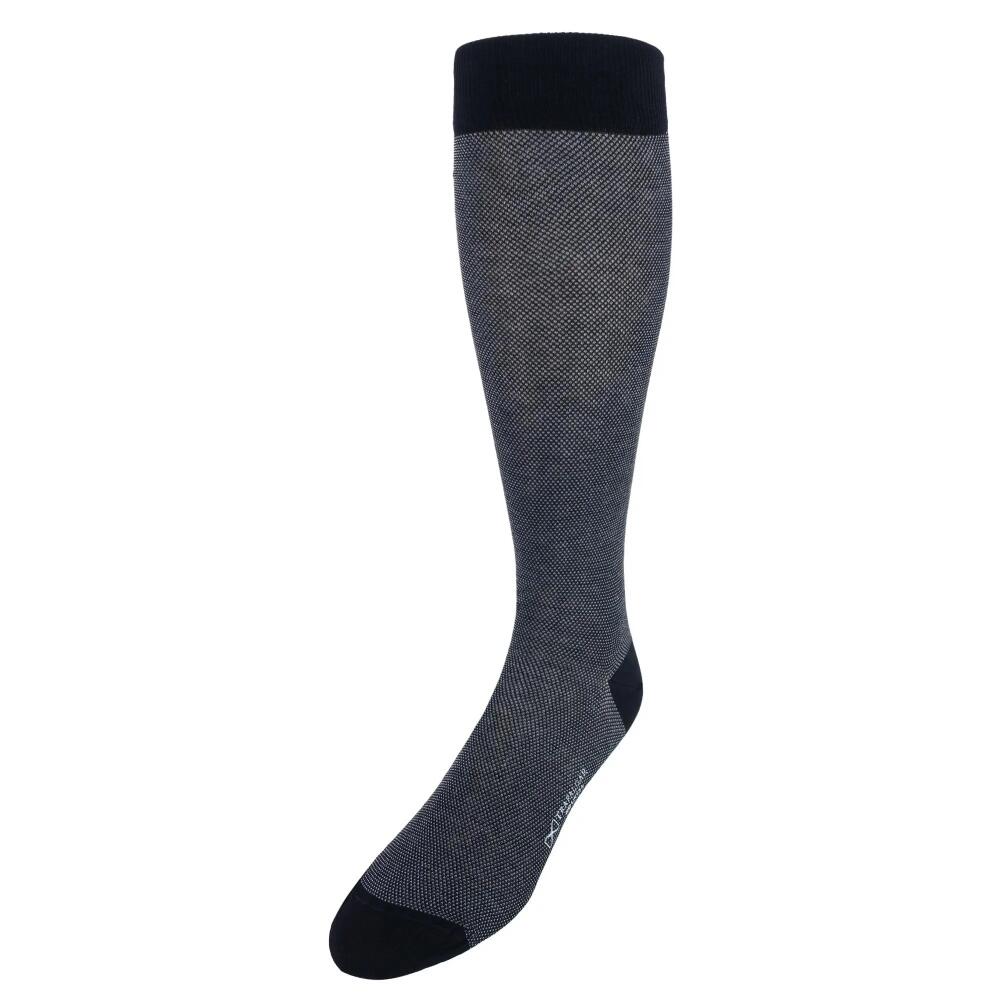 Trafalgar Noah Nail head Design Over The Calf Mercerized Cotton Socks in Black And Grey Cover