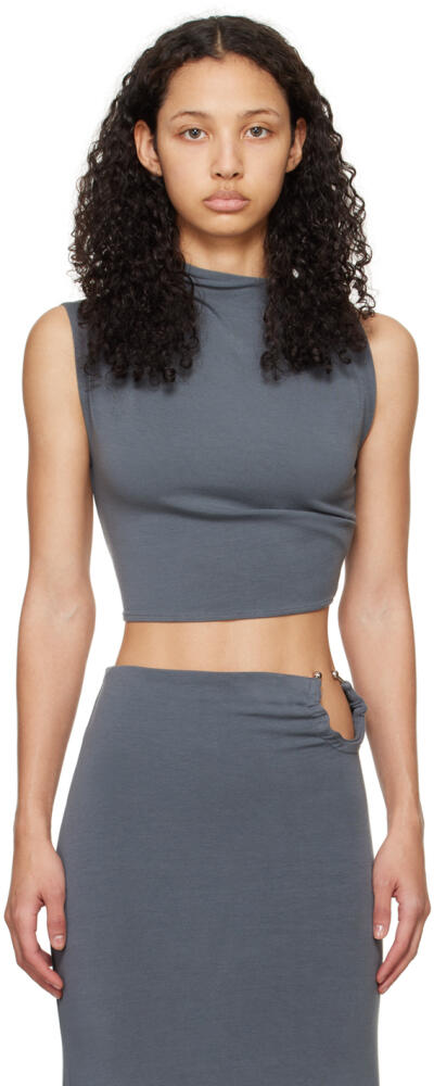 Jade Cropper Gray Asymmetric T-Shirt Cover