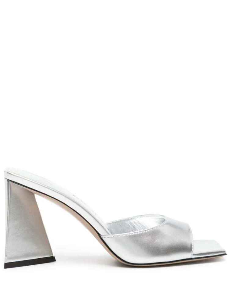 The Attico Devon 85mm metallic mules - Silver Cover