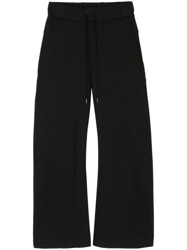 Attachment drawstring-waistband wide-leg trousers - Black Cover