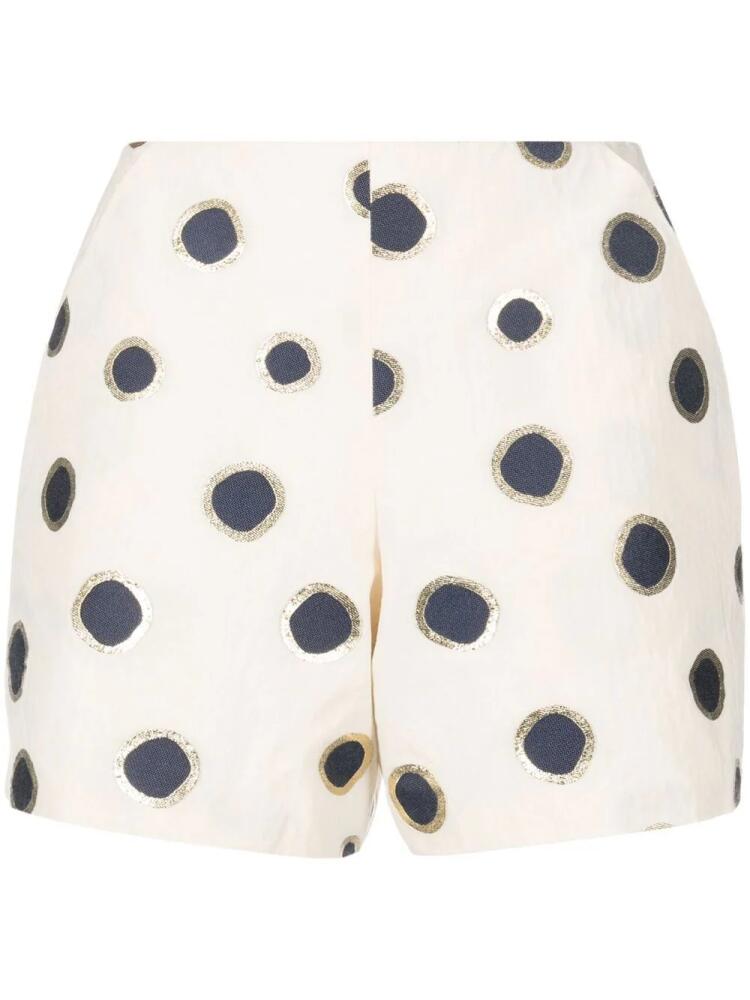 Bambah polka dot-print high-waisted shorts - Yellow Cover