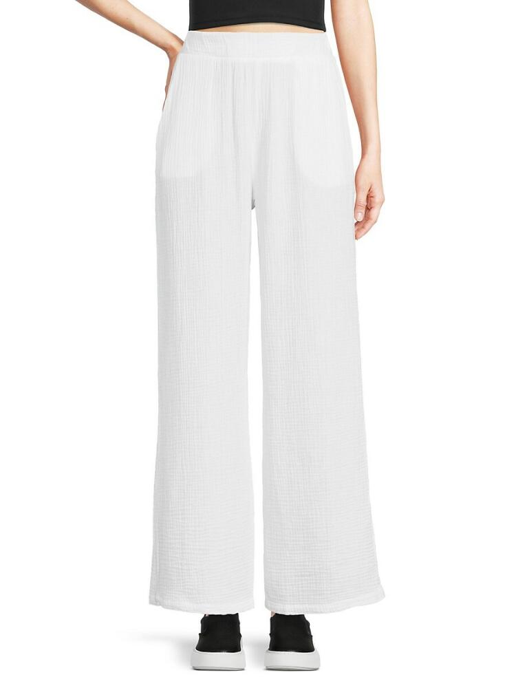 Sol Angeles Women's Wide Leg Crepe Pants - White Cover