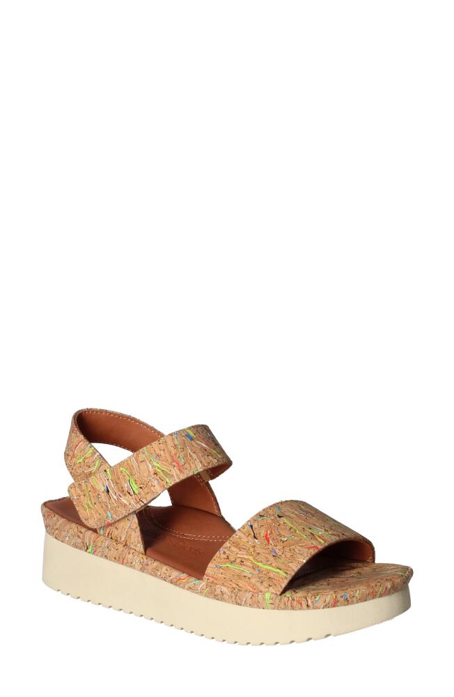 L'Amour des Pieds Abrilla Slingback Platform Wedge Sandal in Bright Multi Cover