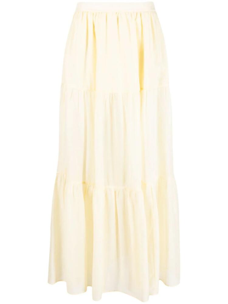 Manebi high-waisted tiered maxi skirt - Yellow Cover