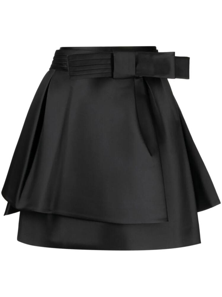 Dice Kayek bow-detail A-Line skirt - Black Cover