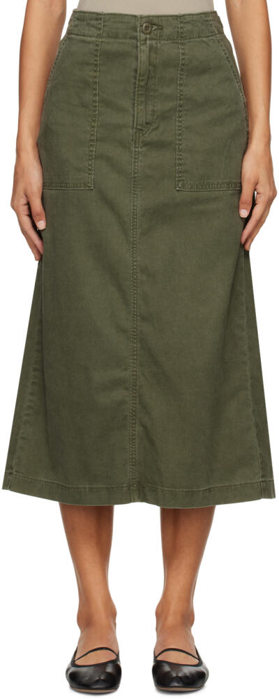 Levi's Khaki Surplus Midi Skirt Cover