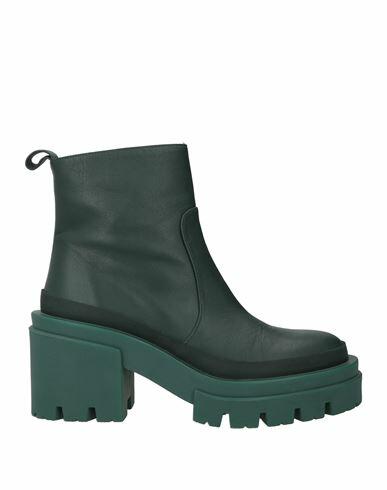 J. a.p. Jose Antonio Pereira Woman Ankle boots Dark green Leather Cover