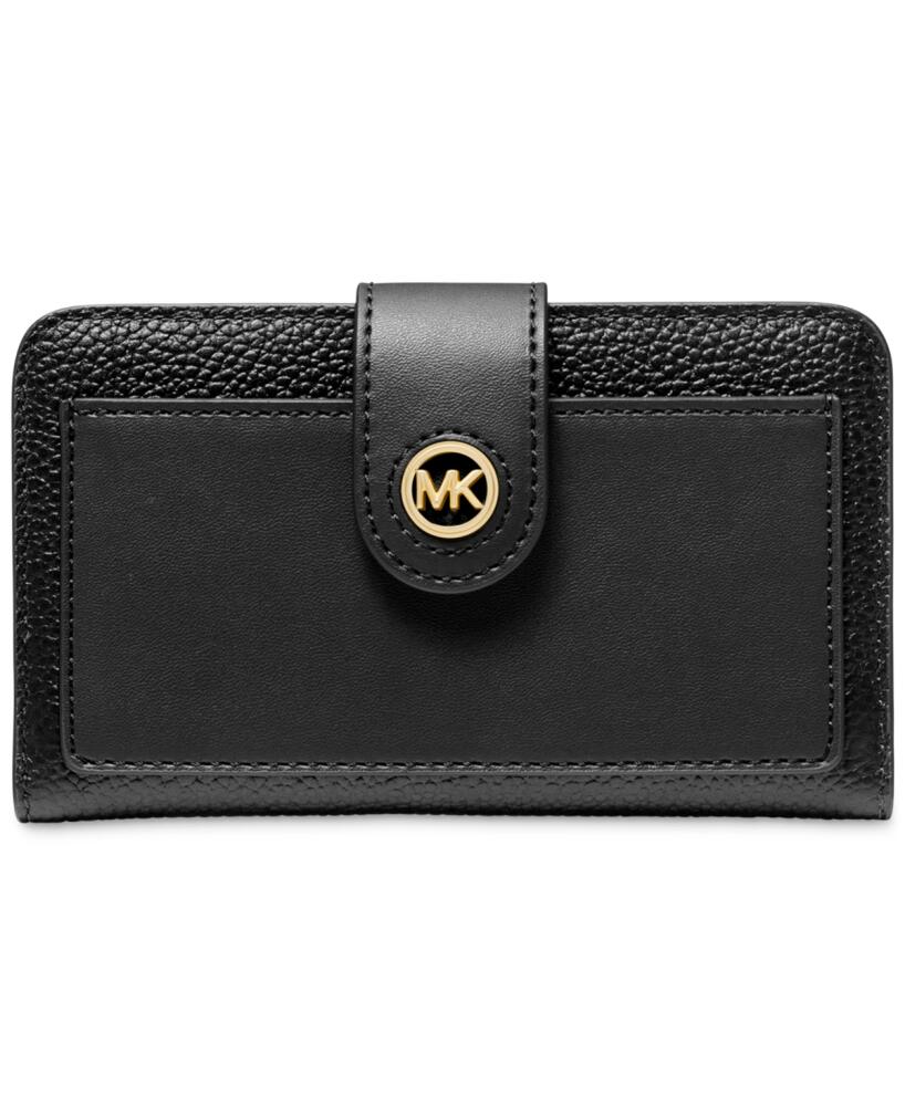 Michael Michael Kors Charm Medium Tab Pocket Leather Bifold Wallet - Black Cover