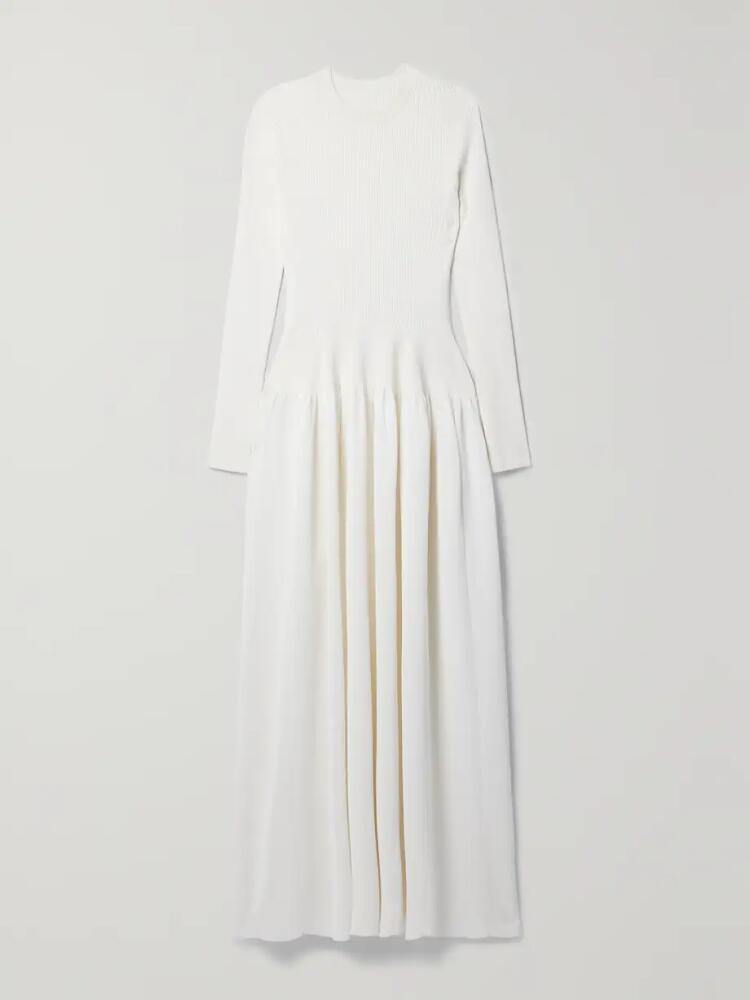 Altuzarra - Denning Ribbed-knit And Jersey Maxi Dress - White Cover