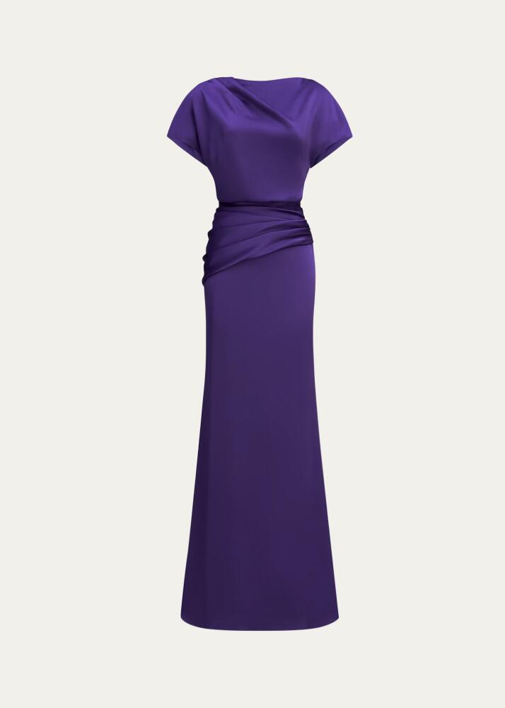 Halston Draped Satin Trumpet Gown Cover