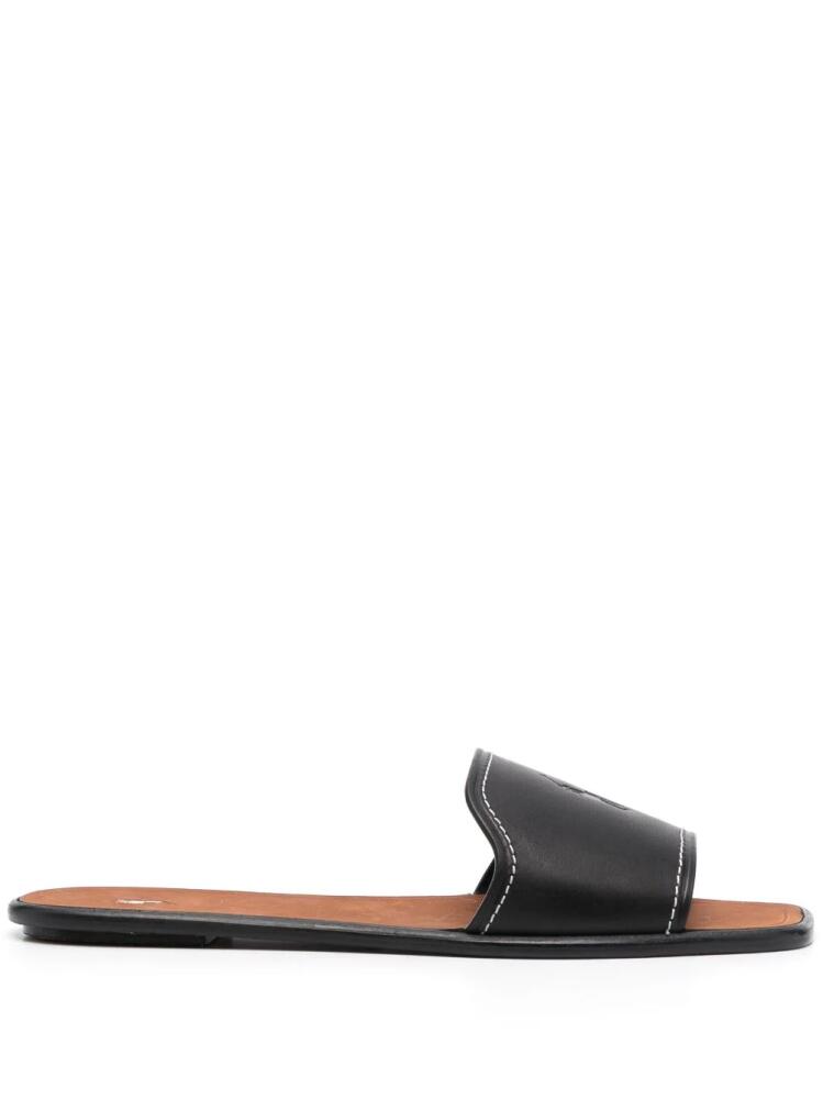 Polo Ralph Lauren debossed-logo leather mules - Black Cover