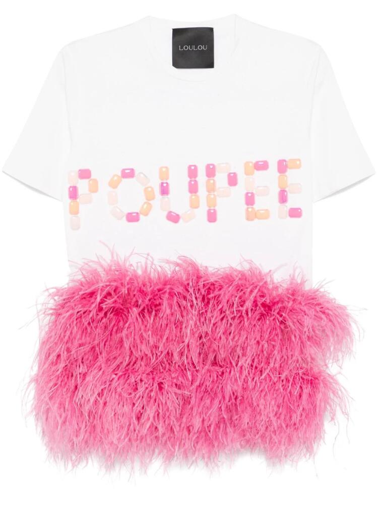 Loulou crystal-embellished T-shirt - White Cover