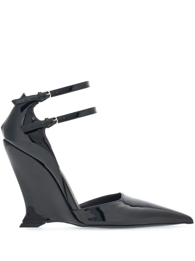 Ferragamo 105mm pointed-toe high-wedge sandals - Black Cover