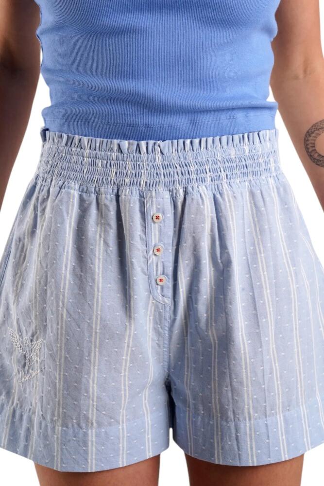 PEACHAUS Lomandra Ethical-Cotton Pajama Shorts in Glacier Blue Cover