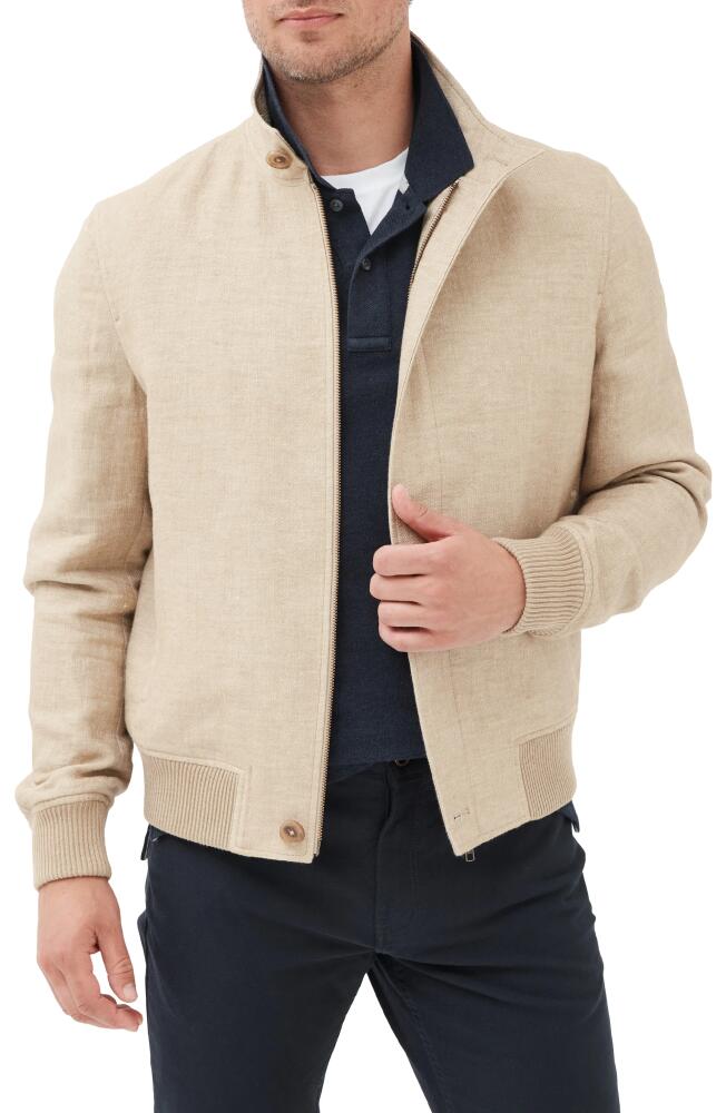 Rodd & Gunn McLeod Bay Linen Blend Bomber Jacket in Caramel Cover