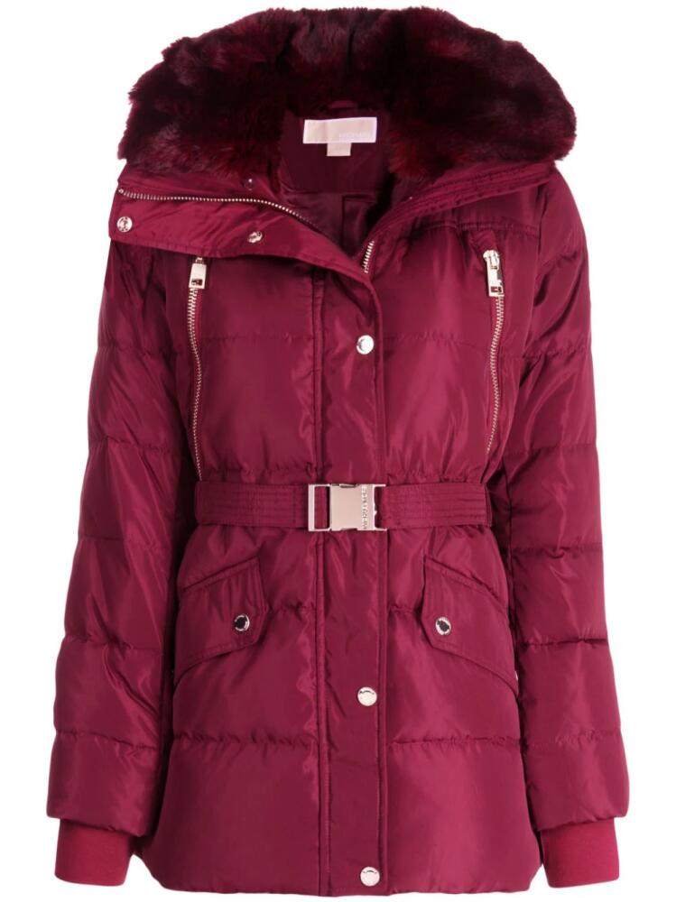 Michael Michael Kors belted puffer coat - Red Cover