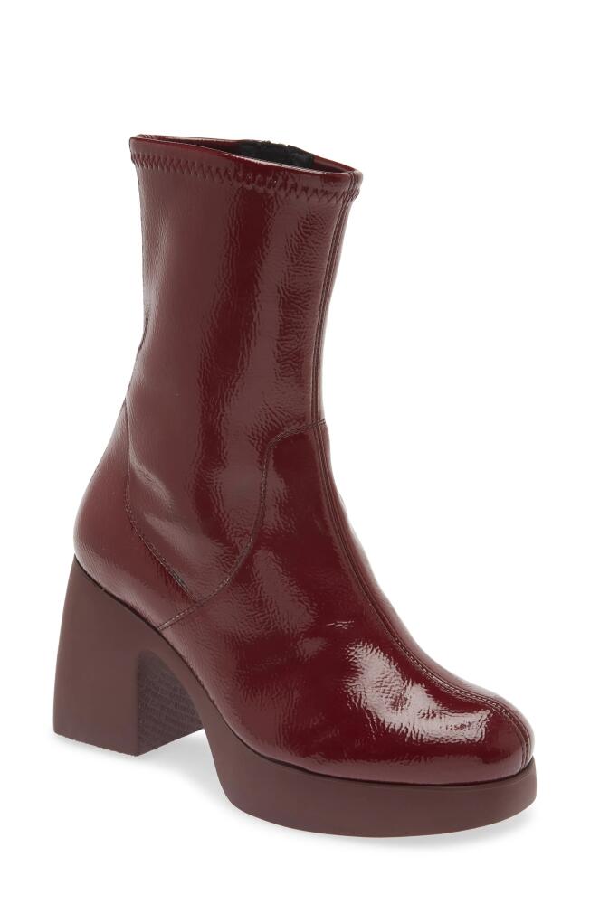 Wonders Platform Bootie in Burgundy Patent Cover