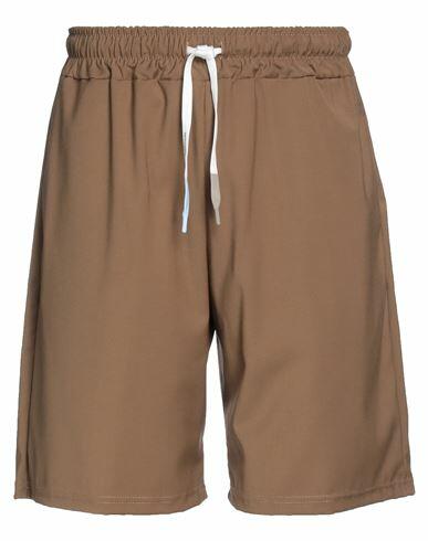 Takeshy Kurosawa Man Shorts & Bermuda Shorts Camel Polyester, Viscose, Elastane Cover