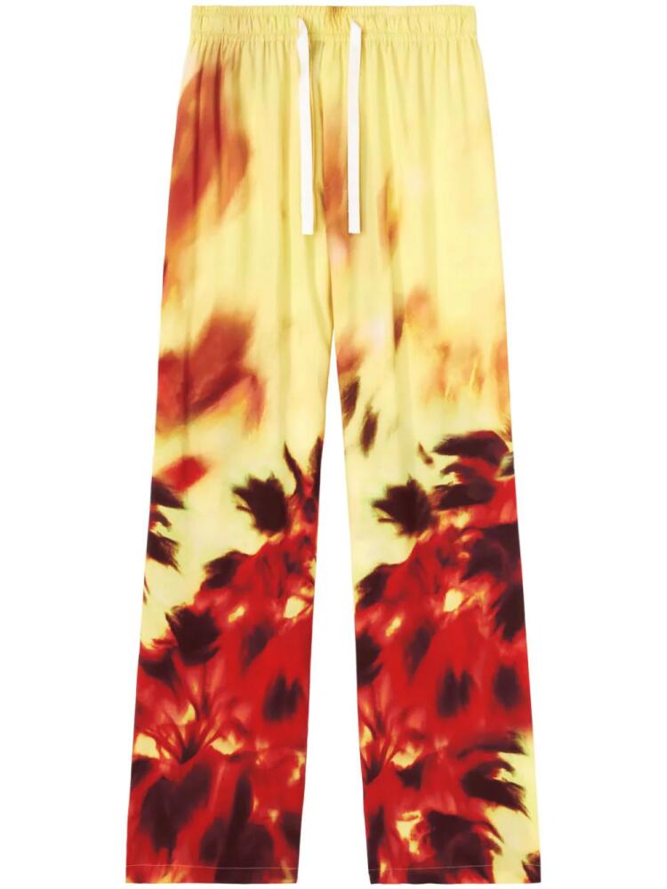 Palm Angels abstract-print track pants - Yellow Cover