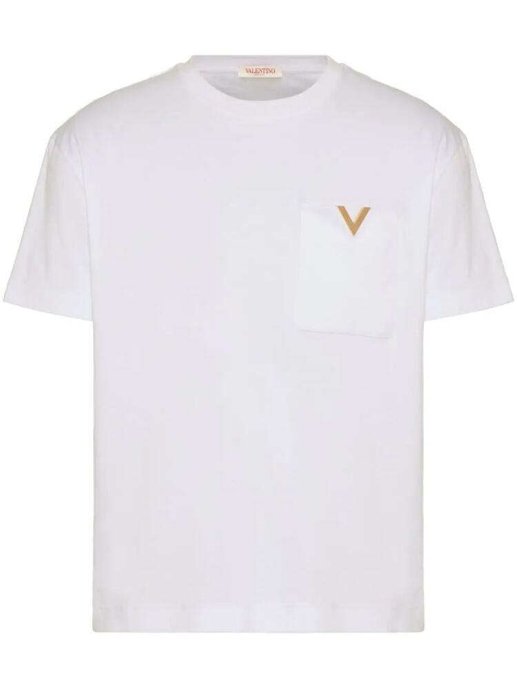 Valentino Garavani logo-plaque cotton T-shirt - White Cover