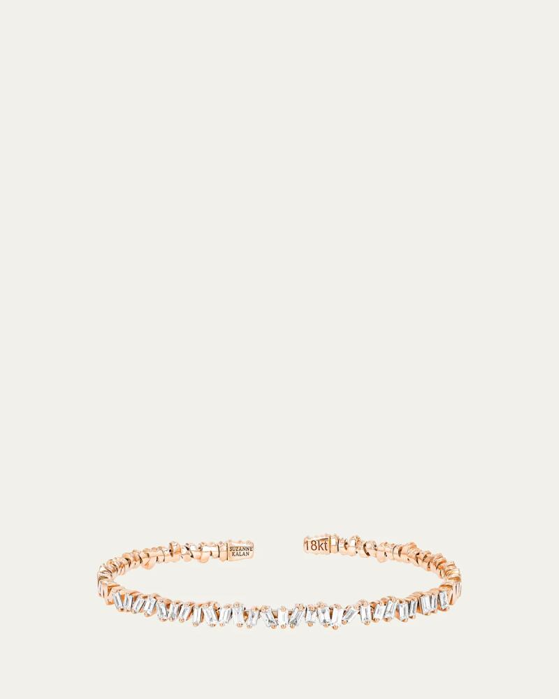 Suzanne Kalan 18K Rose Gold Classic Diamond Flexible Bangle Bracelet Cover