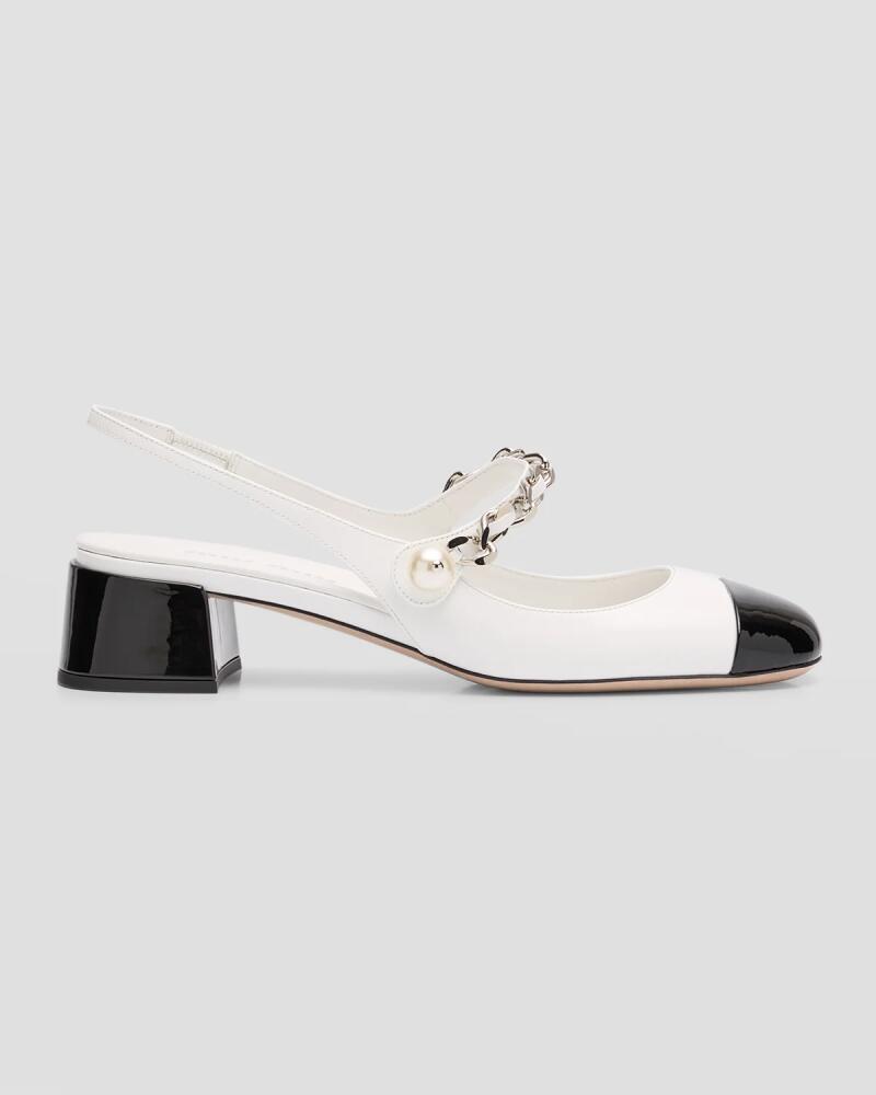 Miu Miu Bicolor Cap-Toe Mary Jane Pumps Cover