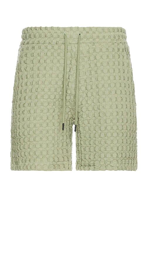 OAS Dusty Green Porto Waffle Shorts in Green Cover