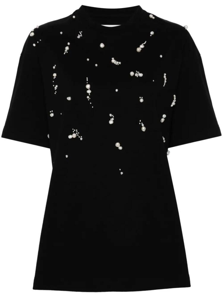 Jil Sander pearl-embellished T-shirt - Black Cover