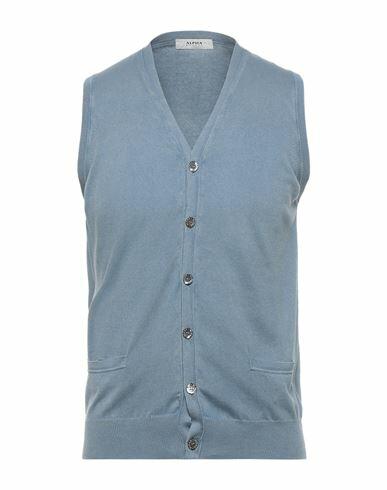 Alpha Studio Man Cardigan Pastel blue Cotton Cover