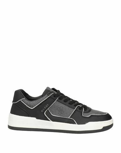 Guess Man Sneakers Black Leather, Textile fibers Cover