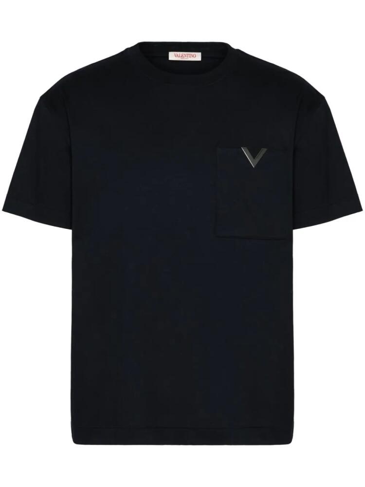 Valentino Garavani logo-plaque cotton T-shirt - Black Cover