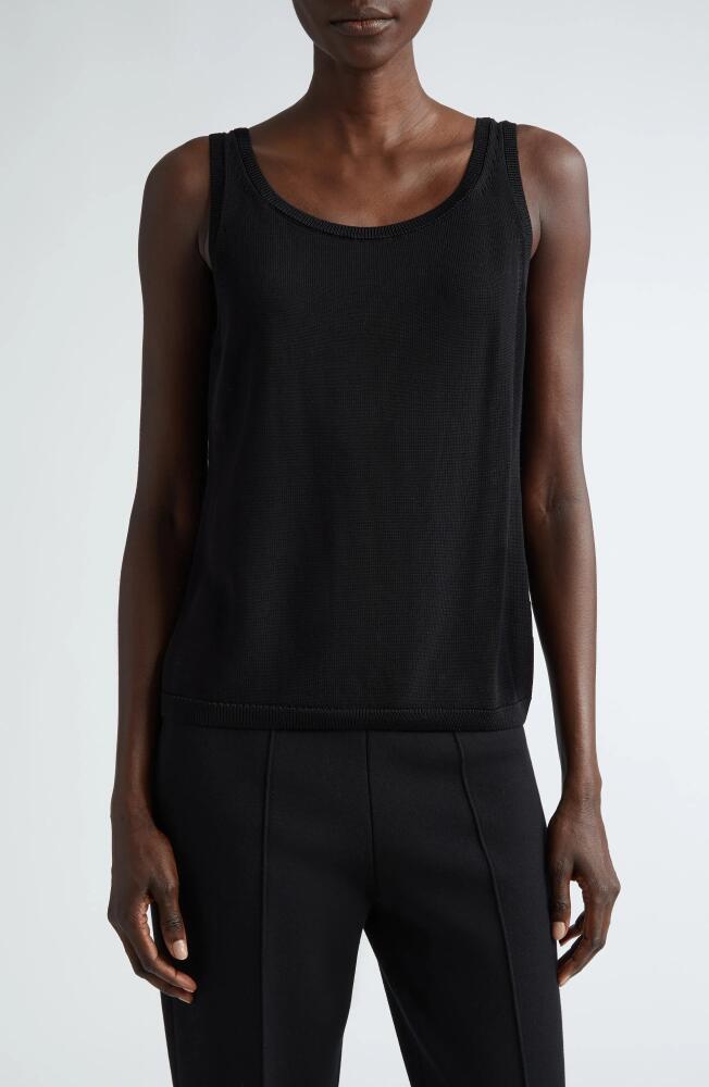 Lafayette 148 New York Scoop Neck Mercerized Cotton Sweater Tank in Black Cover