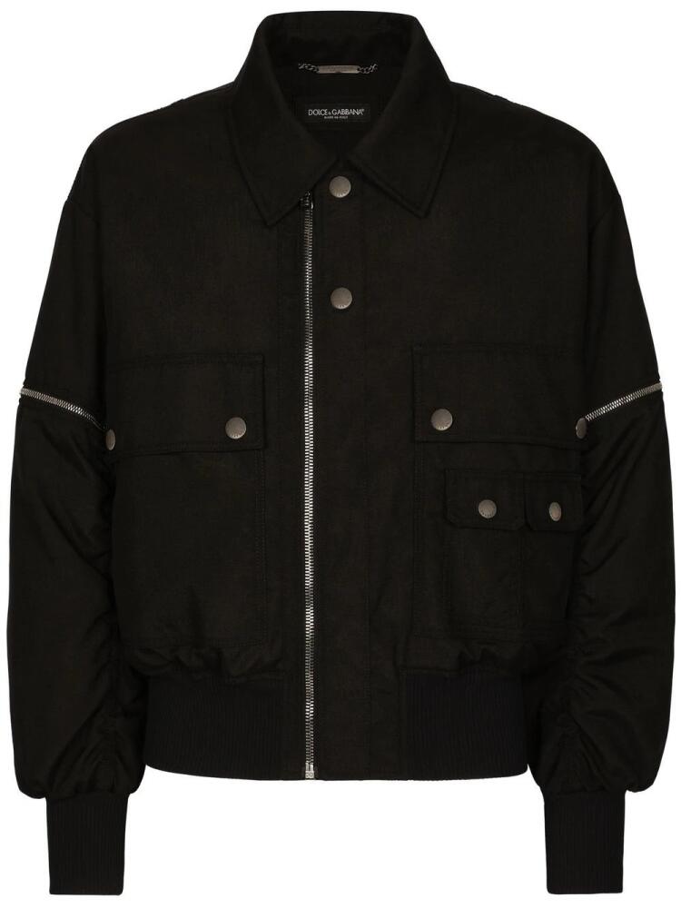 Dolce & Gabbana patch-pocket bomber jacket - Black Cover