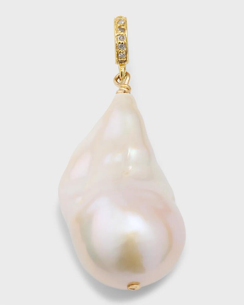 Margo Morrison Large White Baroque Pearl Charm with Diamond Jump Ring, 15-18mm Cover