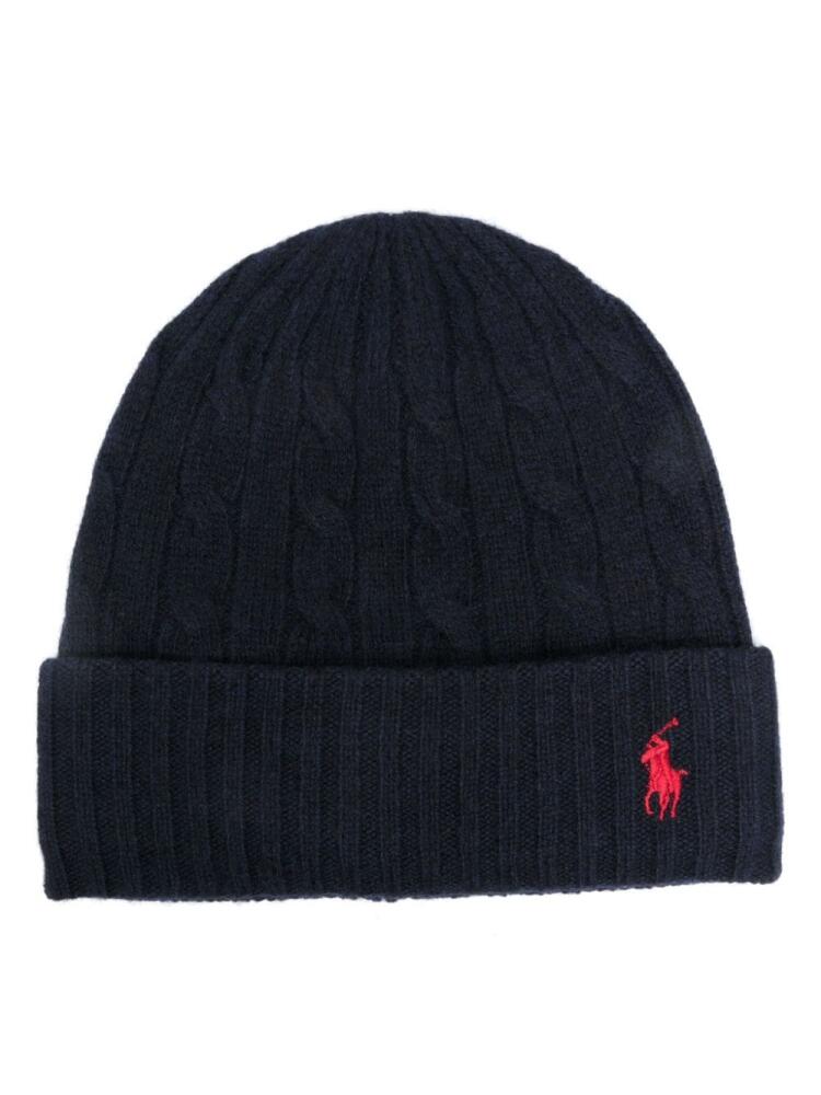 Polo Ralph Lauren cable-knit beanie hat - Blue Cover