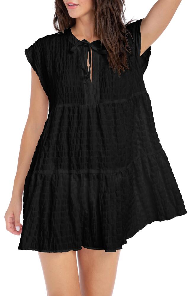 Robin Piccone Fiona Flouncy Cover-Up Dress in Black Cover