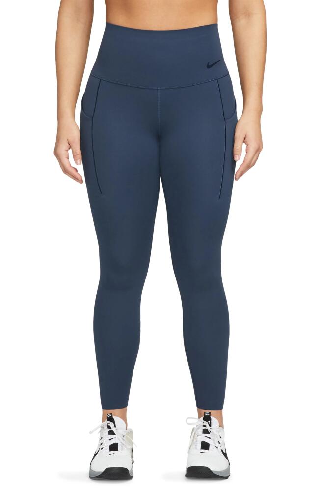 Nike Universa Medium Support High Waist 7/8 Leggings in Midnight Navy/Black Cover