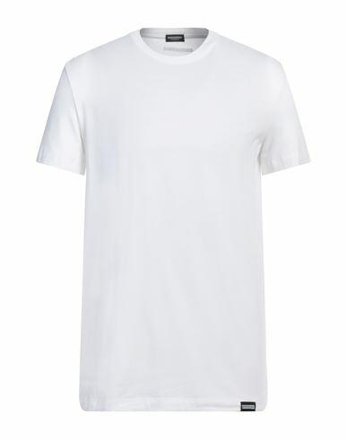 Dsquared2 Man Undershirt White Cotton, Elastane Cover