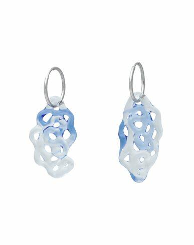 Levens Jewels Sponge Hoops Cobalto Woman Earrings Blue Borosilicate glass, Brass Cover