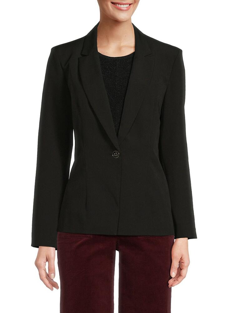 NANETTE nanette lepore Women's Solid Single Breasted Blazer - Very Black Cover