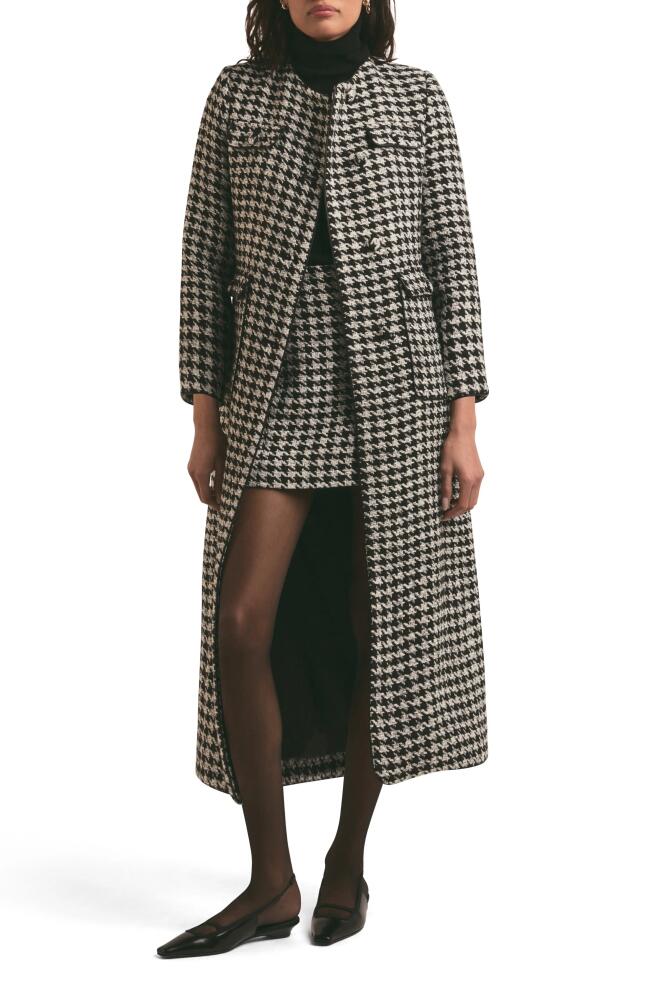 Favorite Daughter The Posh Houndstooth Check Coat in Black/White Hounds Cover