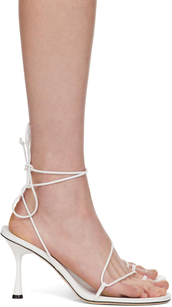 Studio Amelia White Emily Wrap Heeled Sandals Cover