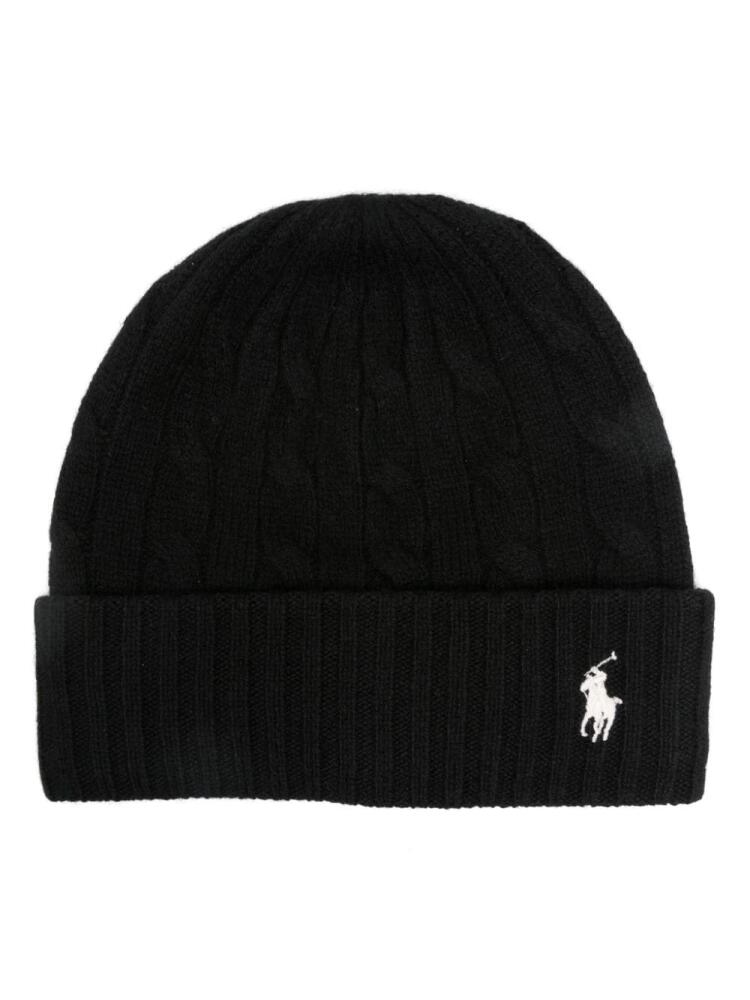 Polo Ralph Lauren cable-knit beanie hat - Black Cover