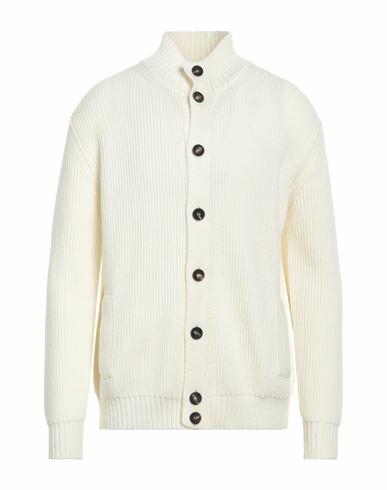 Filippo De Laurentiis Man Cardigan White Merino Wool Cover