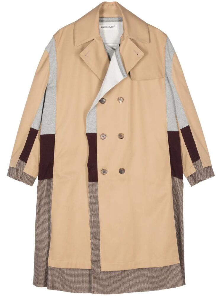 Undercover knitted-panels trench coat - Brown Cover