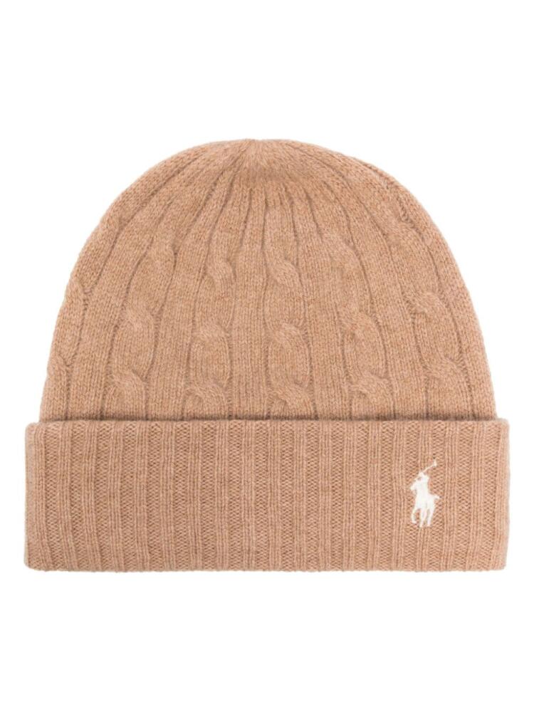 Polo Ralph Lauren cable-knit beanie hat - Brown Cover